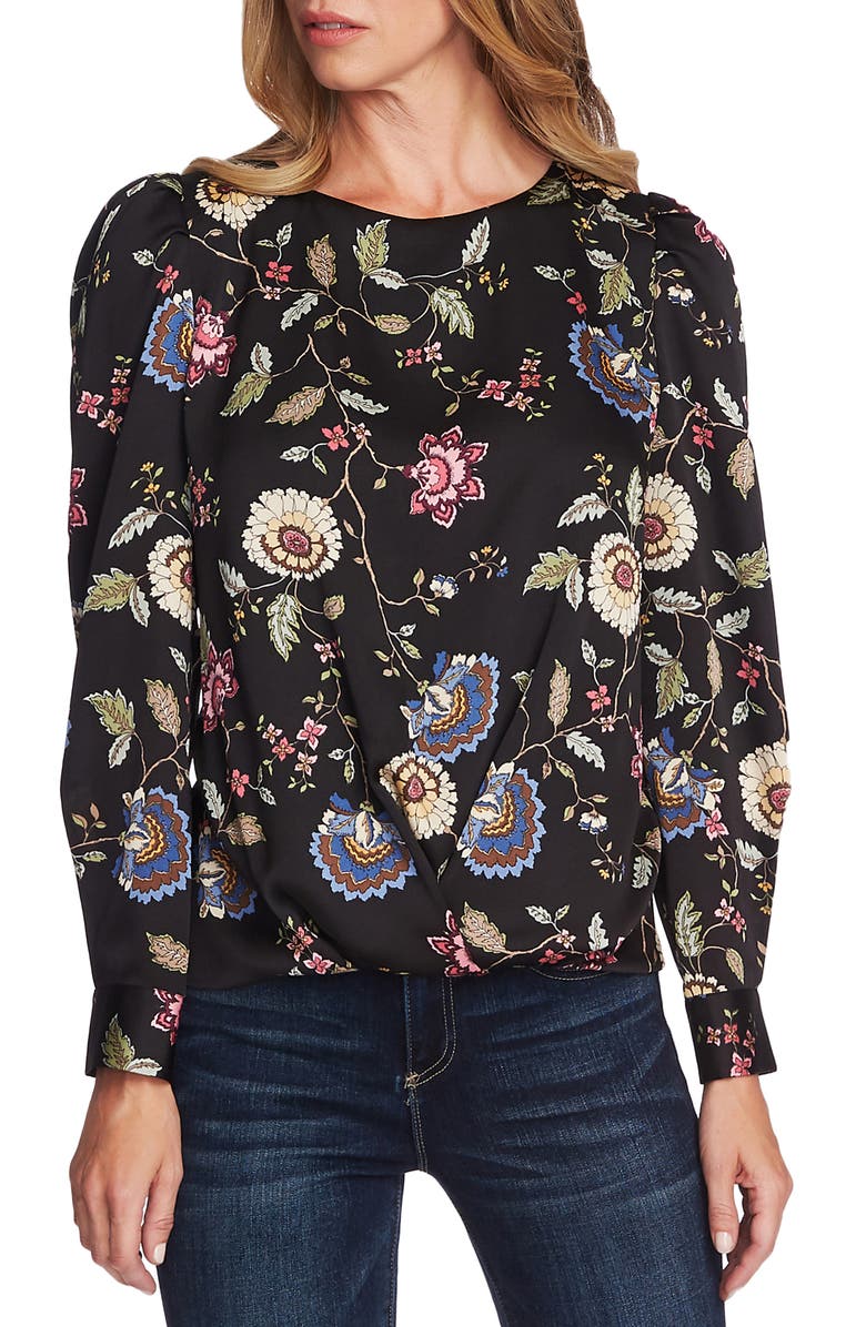 Vince Camuto Floral Puff Sleeve Top | Nordstrom
