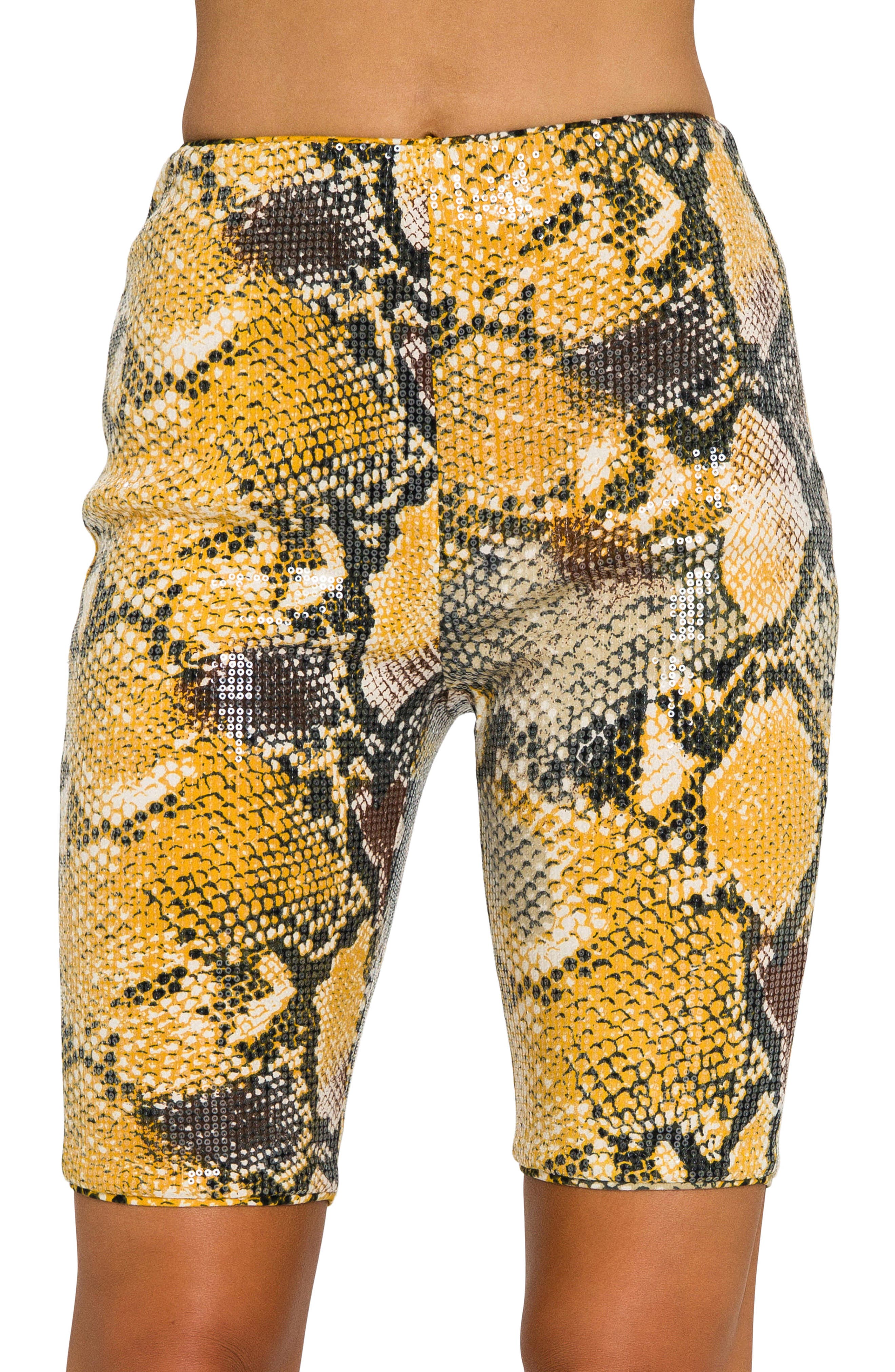 Grey Lab Python Sequin Bike Shorts 