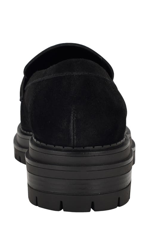 Calvin Klein Womens Solid Man Made Loafers In Black