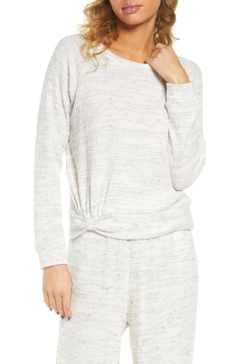 SOCIALITE Waffle Knit Pullover, Main, color, GREY