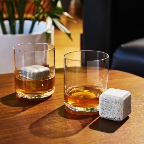 Viski Glacier Rocks Large Soapstone Cubes Set Of 2 In Grey