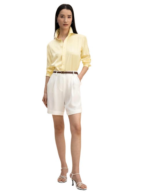 Shop Lilysilk Golden Cocoon Tailored Shirt In Undyed Natural Golden