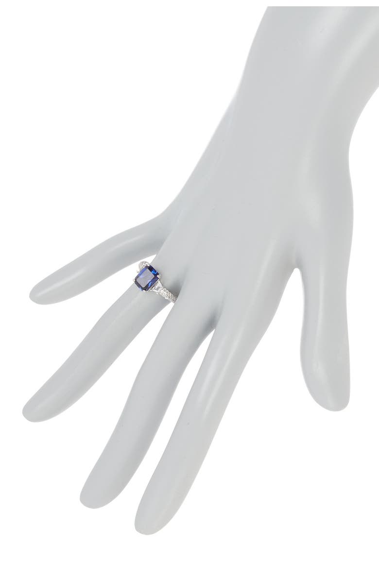 SUZY LEVIAN Sterling Silver Rectangular Sapphire Diamond Accent Ring - 0.02 ctw | Nordstromrack SUZY LEVIAN Sterling Silver Rectangular Sapphire Diamond Accent Ring - 0.02 ctw | Nordstromrack