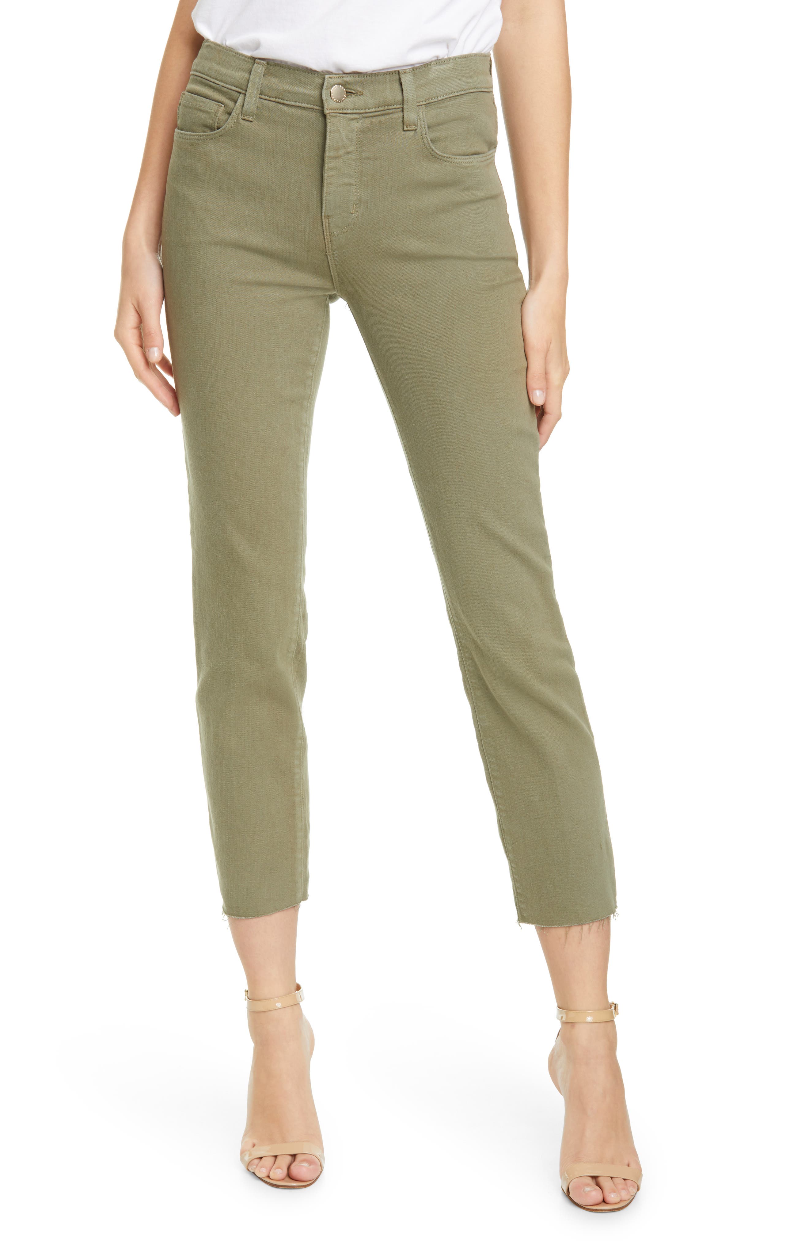 Click to view more detailed imagery on our partner's website L Agence Women's Sada High-rise Crop Slim Straight Jeans In Basil