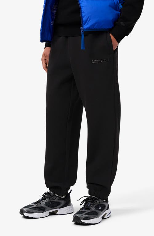 Shop Lacoste Double Face Organic Cotton Blend Piqué Sweatpants In Black