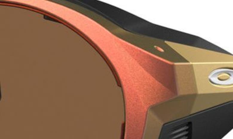 Shop Oakley Clifden 54mm Mirrored Prizm™ Round Sunglasses In Bronze