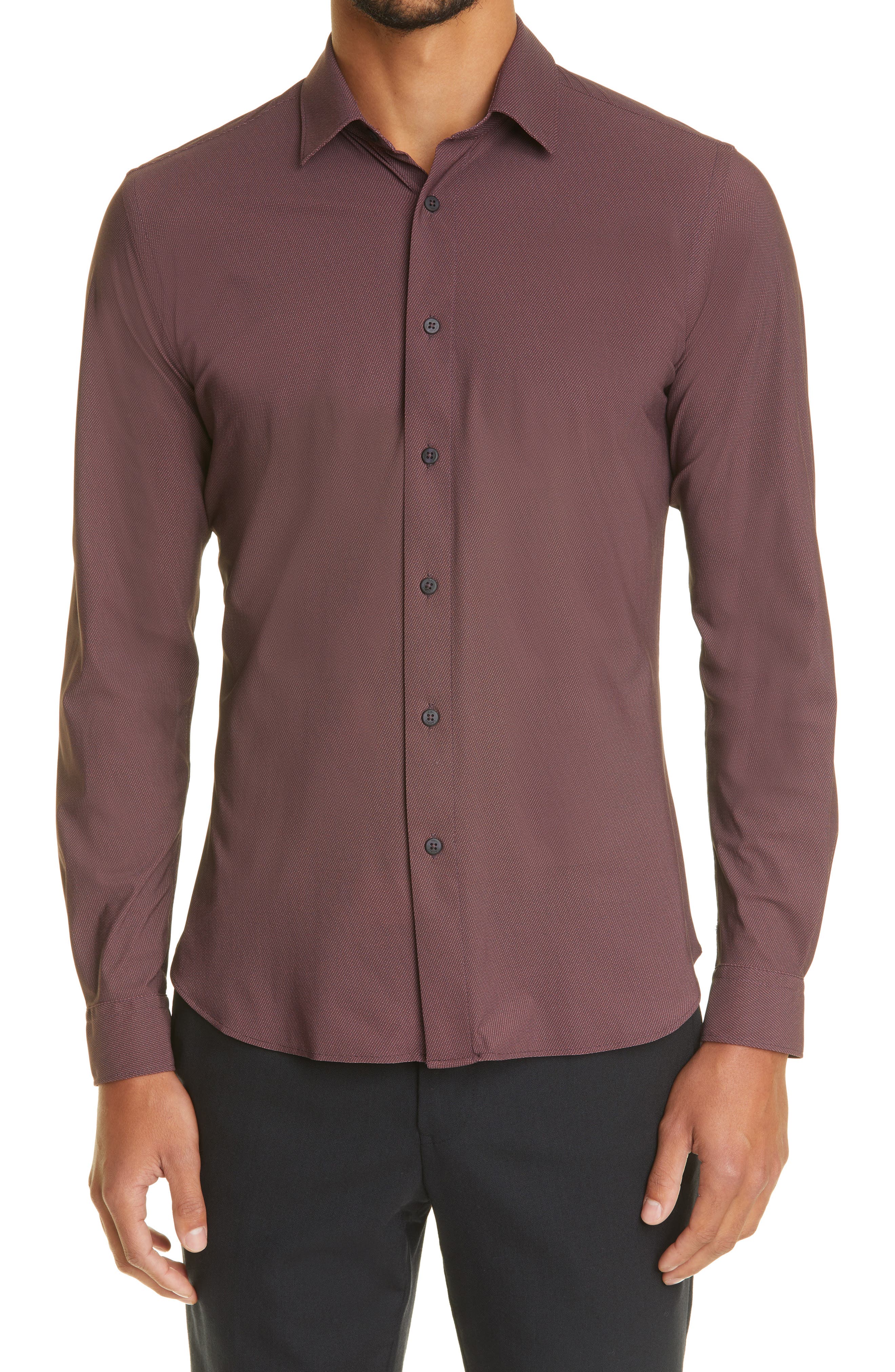 brown dress shirt