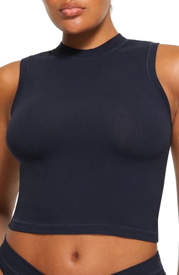 SKIMS - The soft and stretchy Cotton Jersey Mock Neck Tank, Dipped