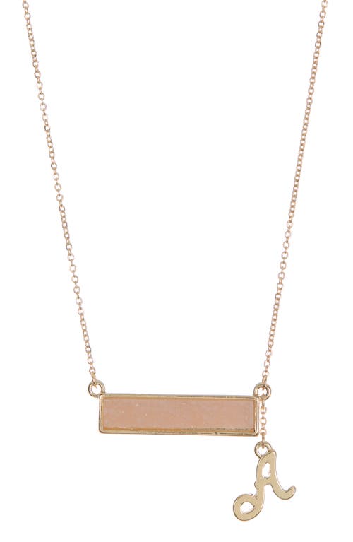 Shop Stephan & Co. Stephan And Co Drusy Bar & Initial Pendant Necklace In Gold- A