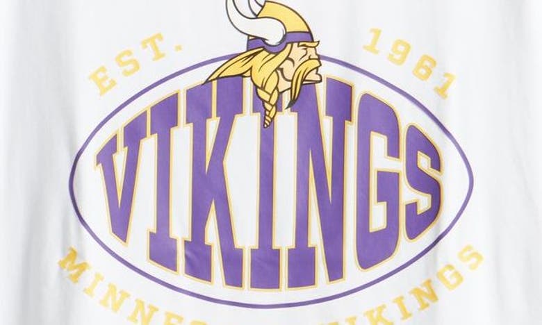 Hugo Boss Boss X Nfl Stretch Cotton Graphic T-shirt In Minnesota Vikings White