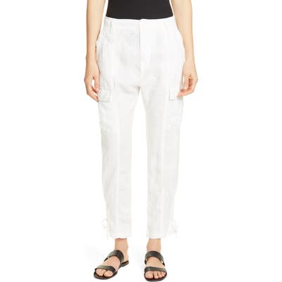 Joie Telutci Tie Cuff Linen Cargo Pants, Ivory