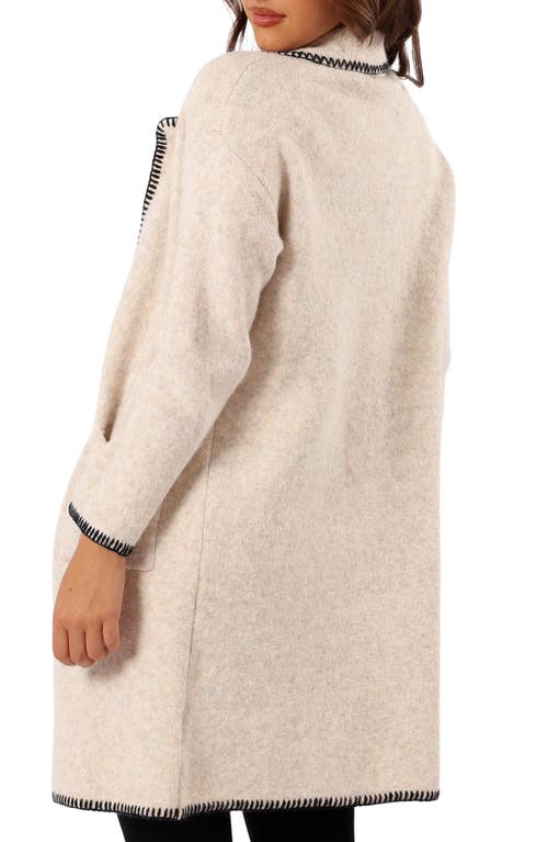 Petal And Pup Petal & Pup Oaklynn Whipstitched Sweater Coat In Neutral