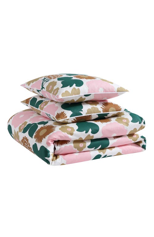 Shop Marimekko Pieni Kukkatori Duvet Cover & Shams Set In Pink/beige