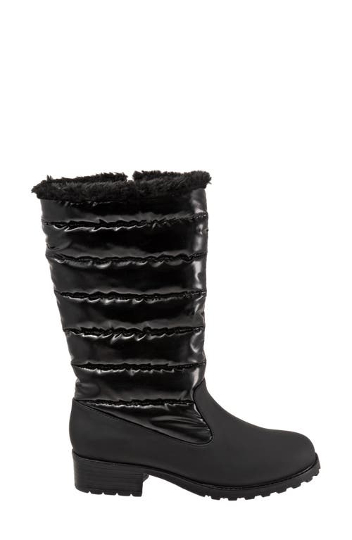 Shop Trotters Benji Weatherproof Faux Fur Boot In Black Rubber/polyester