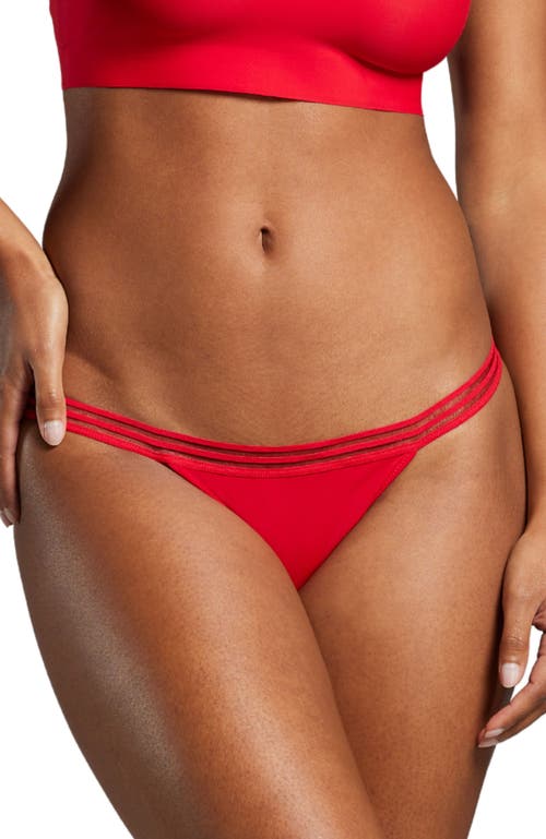 Siella Microfiber Thong In Chilean Red
