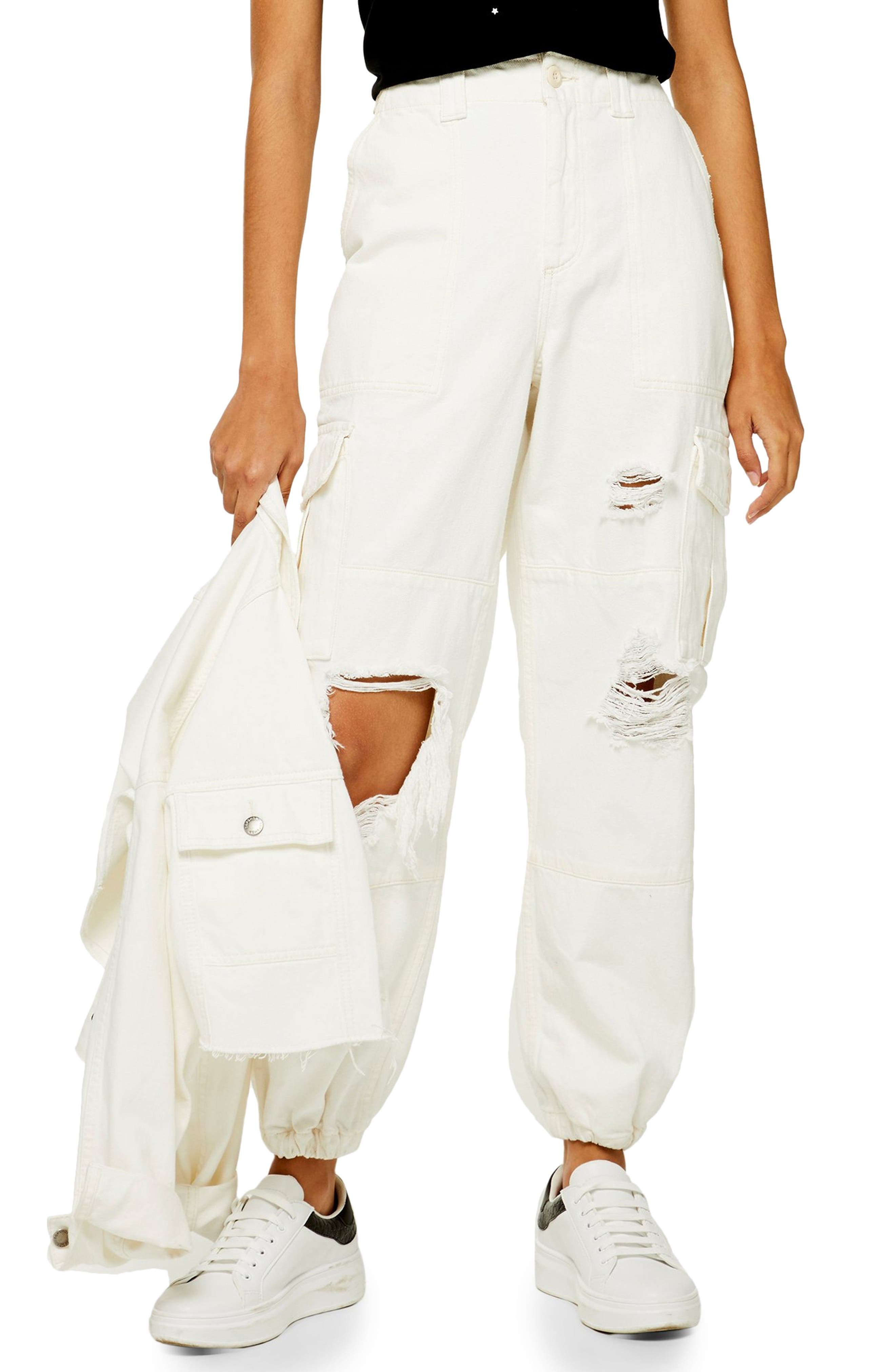 topshop white cargo pants