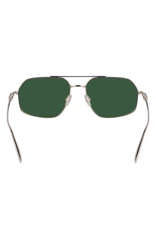 Ferragamo Prisma 58mm Navigator Sunglasses In Light Gold/green