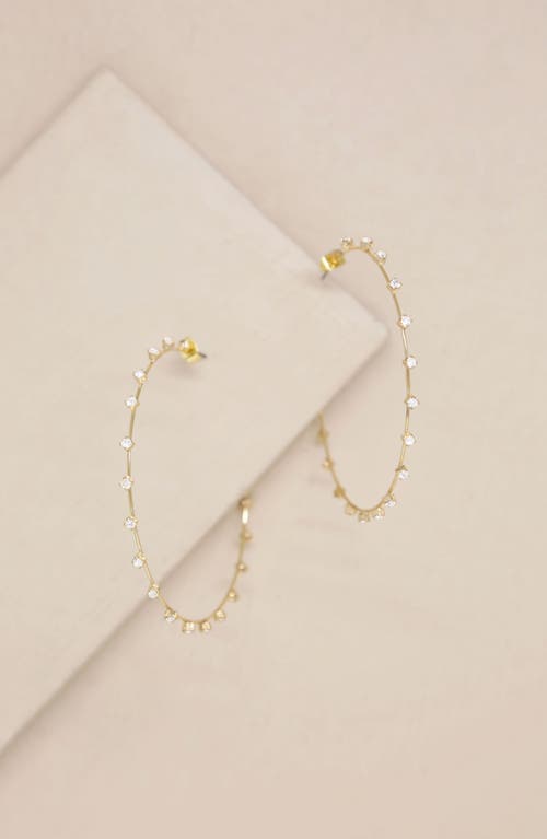 Shop Ettika Large Sparkle Hoop Earrings In Gold/crystal