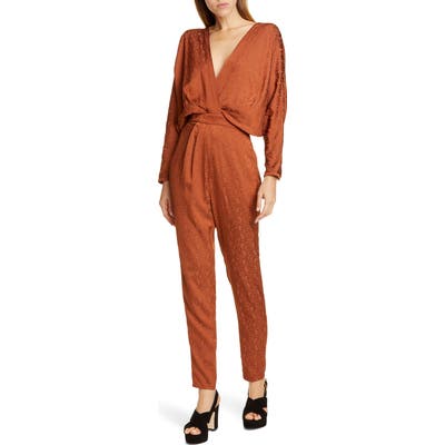 Johanna Ortiz Floral Jacquard Jumpsuit, Orange