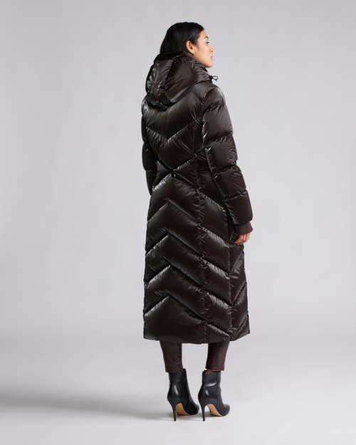 Pajar Hella Long Inverted Chevron Quilted Puffer In Black