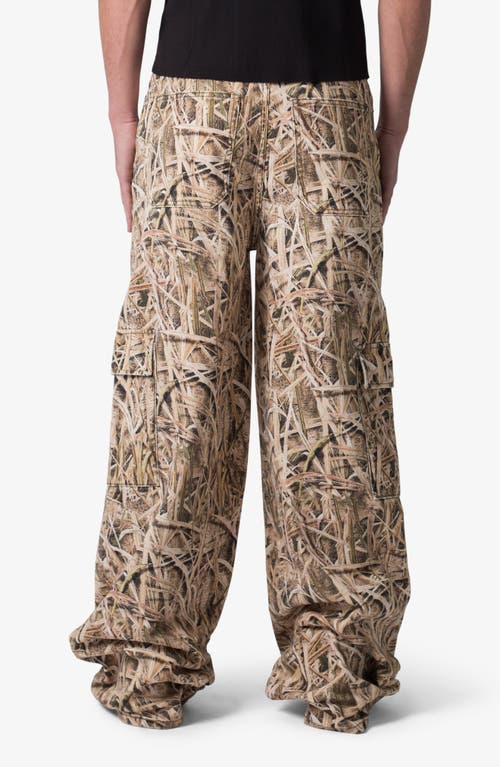 Mnml Void Baggy Cargo Jeans In Grass Camo