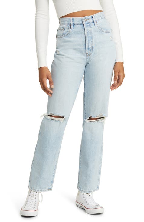 PacSun Women's Light Blue Ripped '90s Boyfriend Jeans Size 22 at   Women's Jeans store