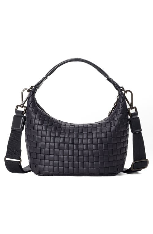 Mz Wallace Mini Woven Top Handle Hobo Bag In Black