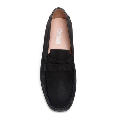 Carlos Santana Ritchie Penny Loafer In Black Nubuck