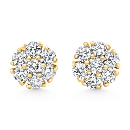 Shop Bliss Diamond 1ct Diamond Cluster Pave Studs Screwback Earrings 14k Gold Lab Grown In Yellow Gold