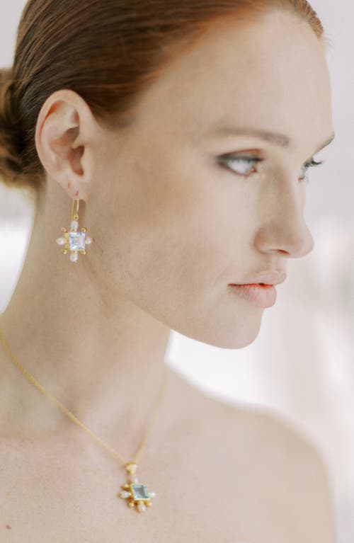 Shop Freya Rose Blue Topaz Cross Earrings