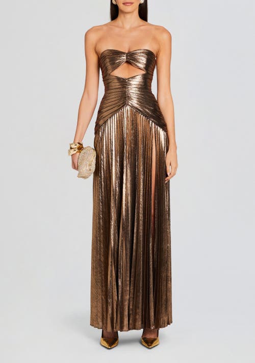 Retroféte Mallory Dress In Metallic Bronze