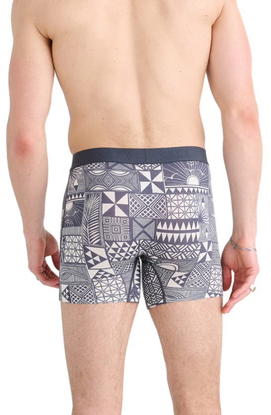 Shop Saxx 2-pack Vibe Super Soft Slim Fit Boxer Briefs In Beachy Woodblocks/ Navy