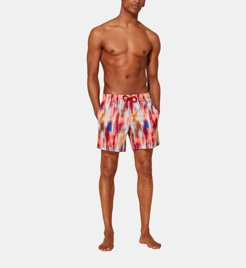 Shop Vilebrequin Ikat Flowers Ultra-light And Packable Swim Trunks In Multicolor