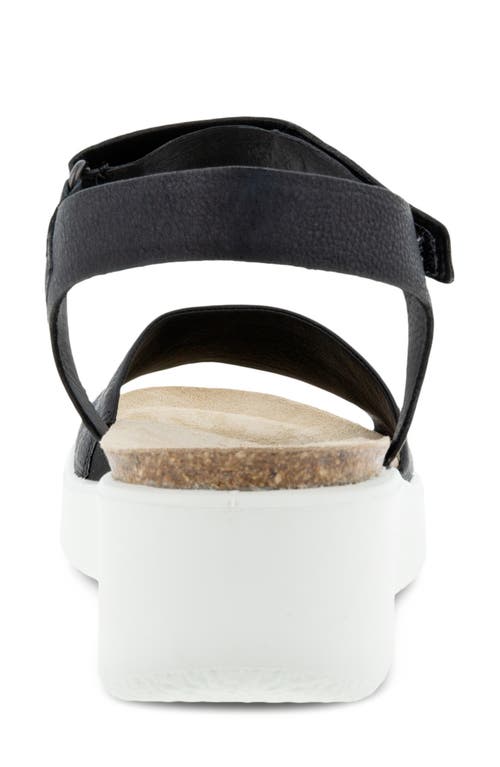 Ecco Flowt Wedge Sandal In Black In Black