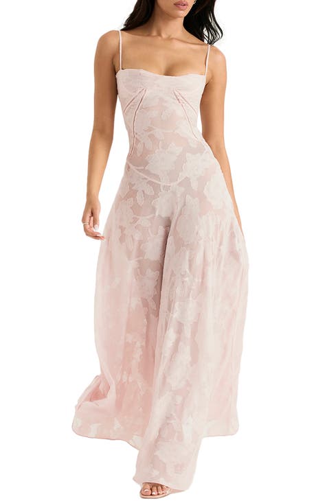 Seren Blush Lace-Up Back Gown