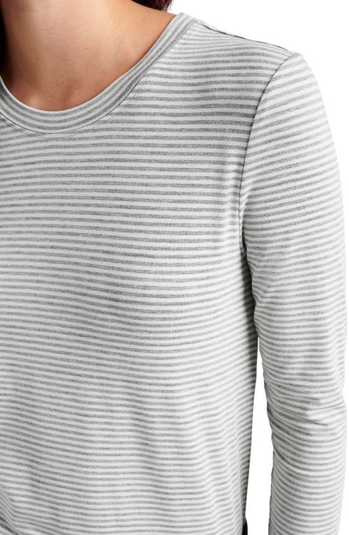 Shop Splendid Stripe Long Sleeve T-shirt In Tawny/heather Fog Stripe