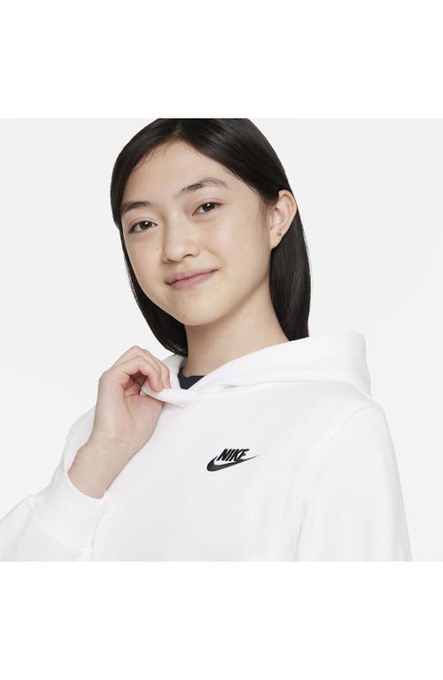 Shop Nike Kids' Club Fleece Hoodie In White/black