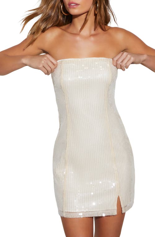 Vici Collection Love Story Sequin Strapless Minidress In Ivory