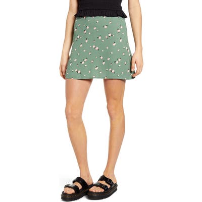 Bp. Print Mini Skater Skirt, Green
