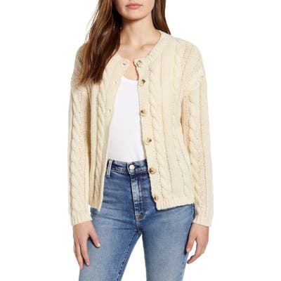Cotton Emporium Cable Cardigan, White