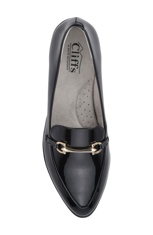 Cliffs By White Mountain Maria Pointed Toe Loafer In Black/patent