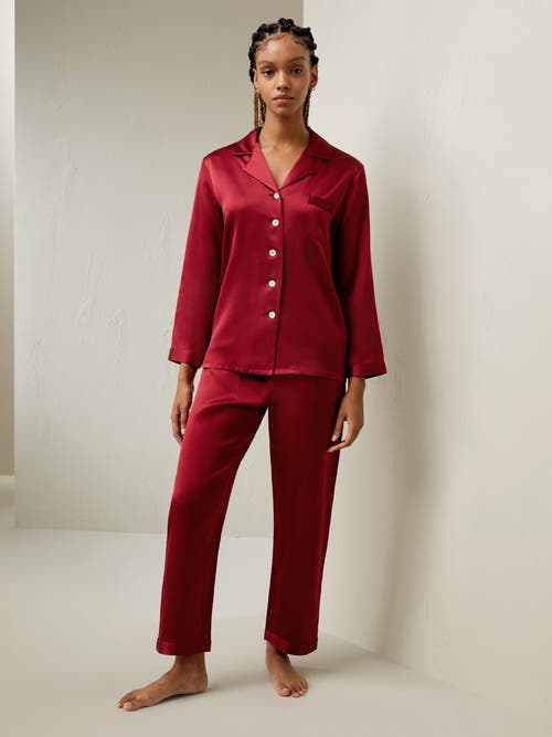 Shop Lilysilk Full Length Silk Pajamas Set In Claret