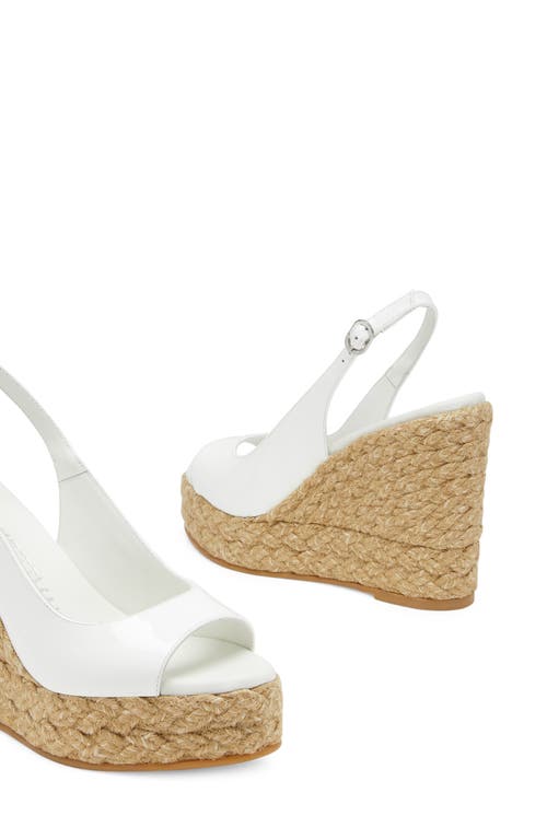 Stuart Weitzman Island Espadrille Wedge Sandal In White/natural