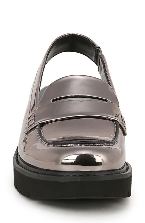 Naturalizer Darry Slingback Platform Penny Loafer In Pewter Faux Leather