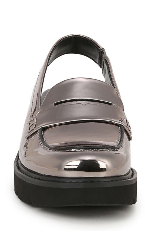 Shop Naturalizer Darry Slingback Platform Penny Loafer In Pewter Faux Leather