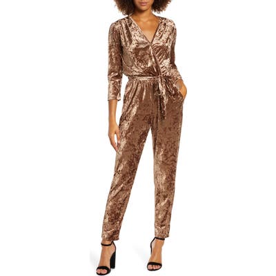 Fraiche By J Velvet Jumpsuit, Brown