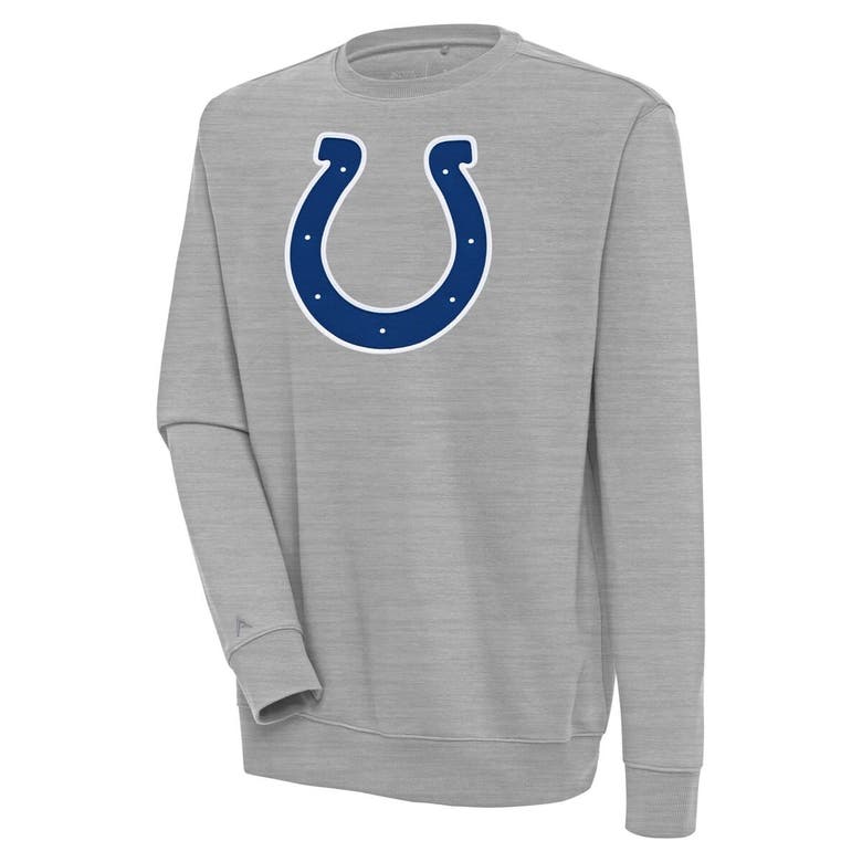 Shop Antigua Heather Gray Indianapolis Colts Victory Pullover Sweatshirt