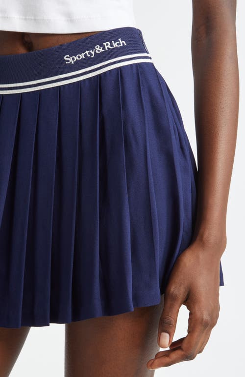 Shop Sporty And Rich Sporty & Rich Abigail Pleated Skirt In Navy