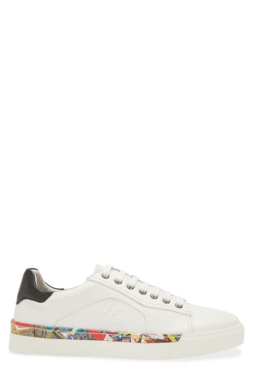 Robert Graham Sator Low Top Leather Sneaker In White