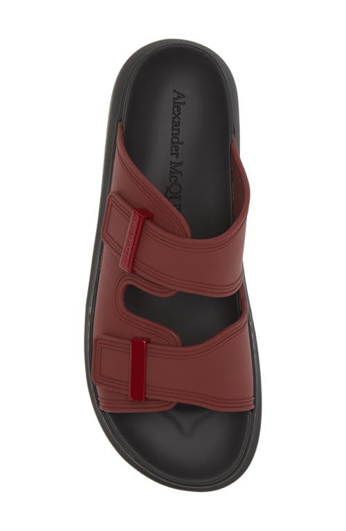 Shop Alexander Mcqueen Oversize Hybrid Slide Sandal In Burgundy/burgundy